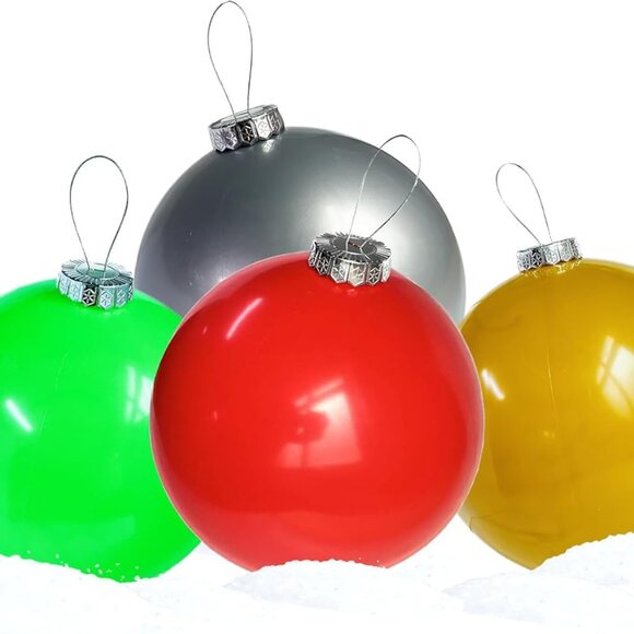 Huoety Inflatable Christmas Ornaments – 4 Pack 18" Large Christmas Decoration Ba - Picture 1 of 3